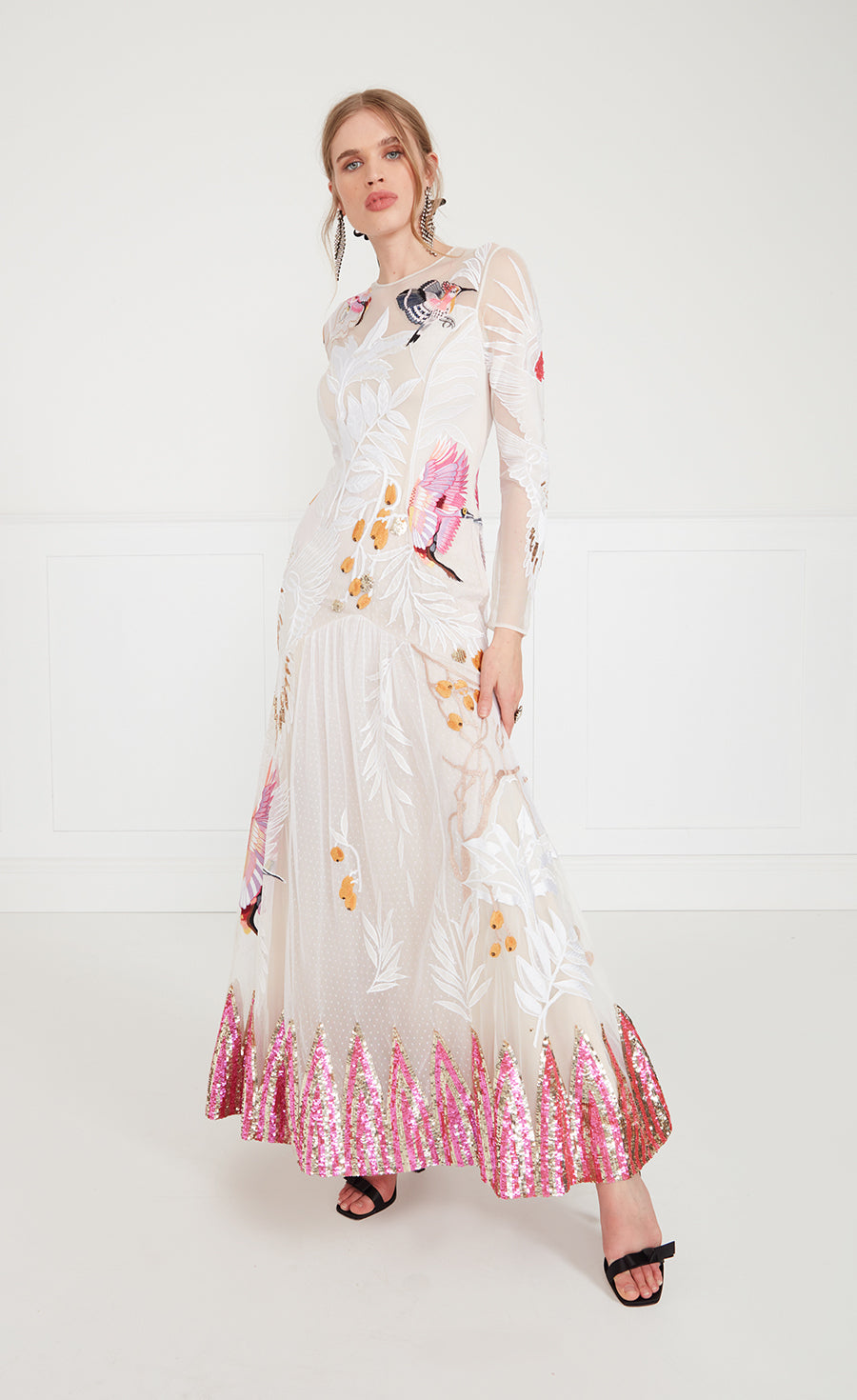 Opera Tattoo Dress - White Mix