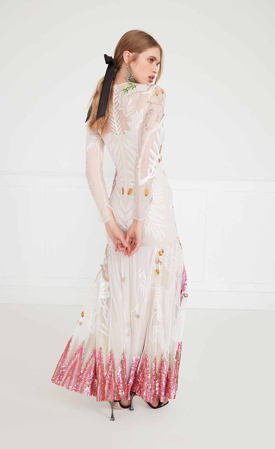 Opera Tattoo Dress - White Mix