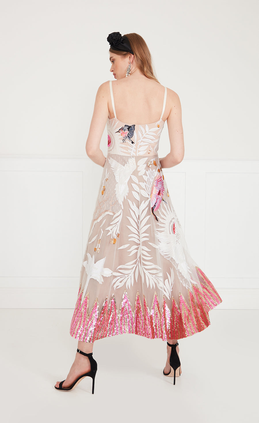 Opera Strappy Dress - White Mix