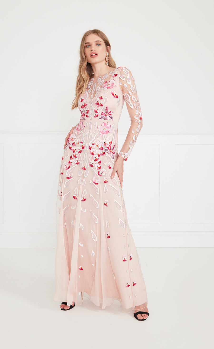 Pardus Sleeved Gown - Rosewater