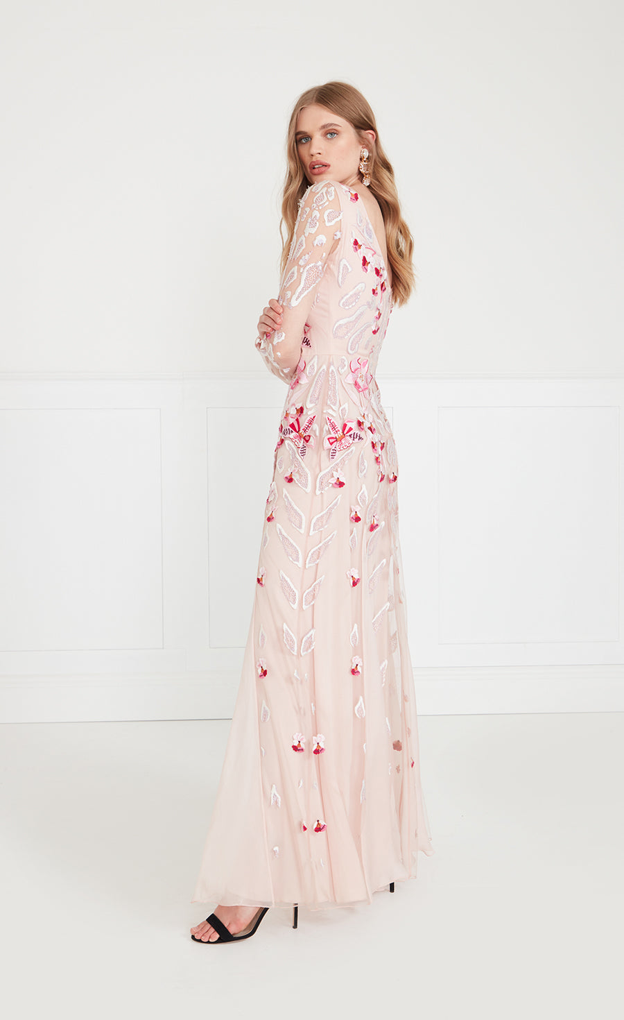 Pardus Sleeved Gown - Rosewater