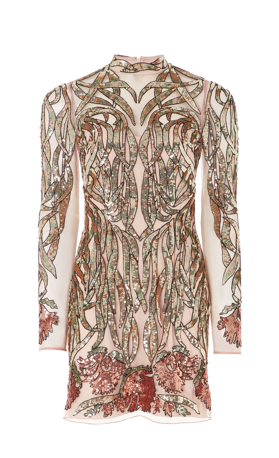 Suzani Sequin Mini Dress - Rosewater