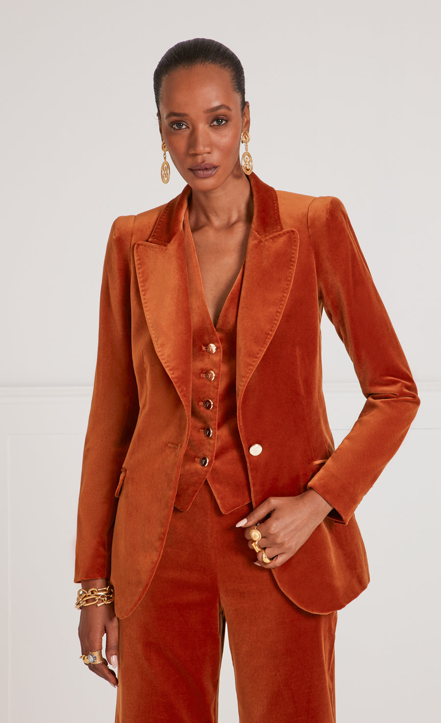Temperley London - Clove Velvet Jacket - Rust Temperley London - Clove Velvet Jacket - Rust