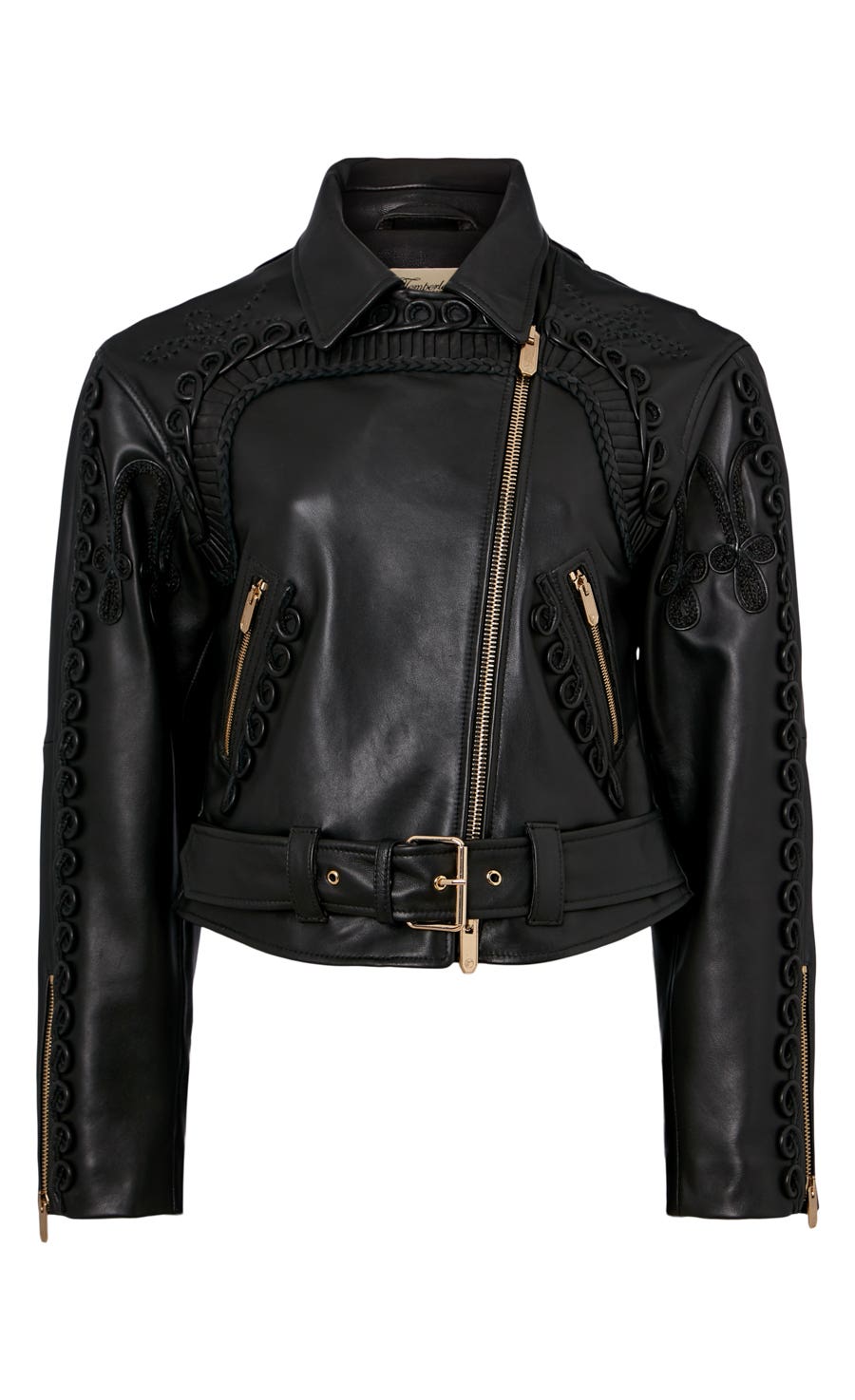 Texas Leather Braided Jacket - Black | Coats and Jackets
