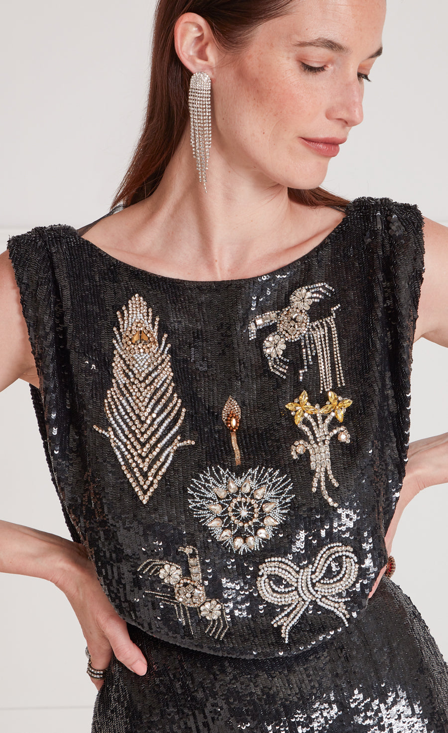 Adalina Sequin Gown - Black