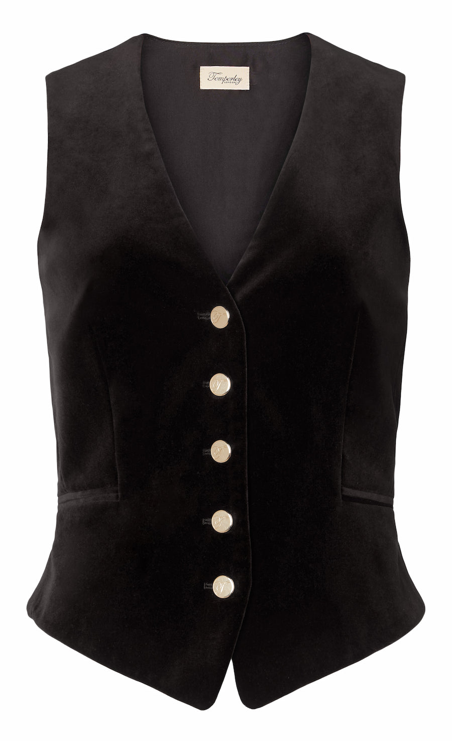Clove Velvet Waistcoat - Black