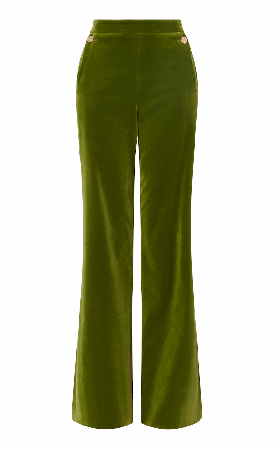 Clove Velvet Waisted Trousers - Chartreuse | Tailoring | Temperley