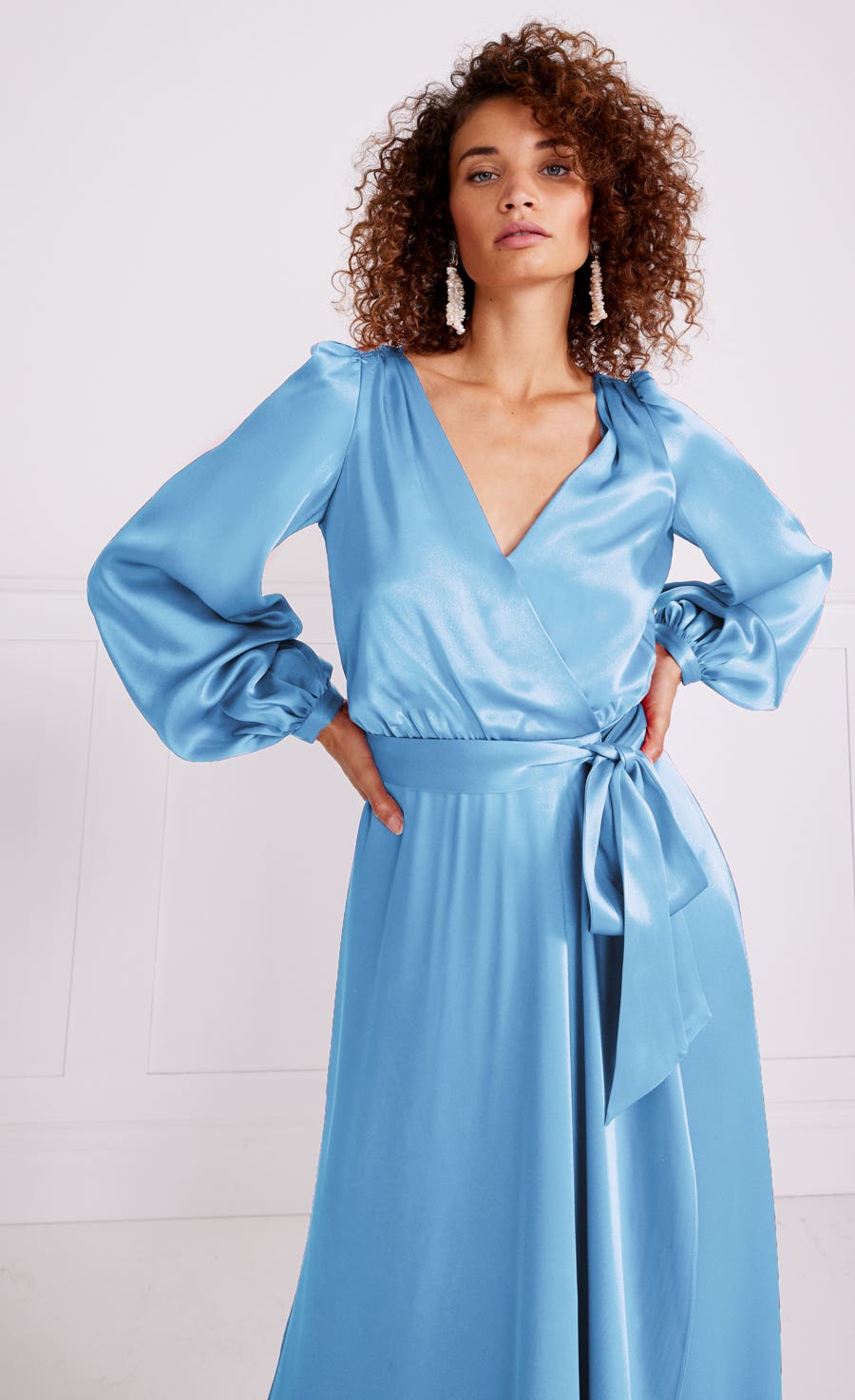 Lee Wrap Dress - Cornflower