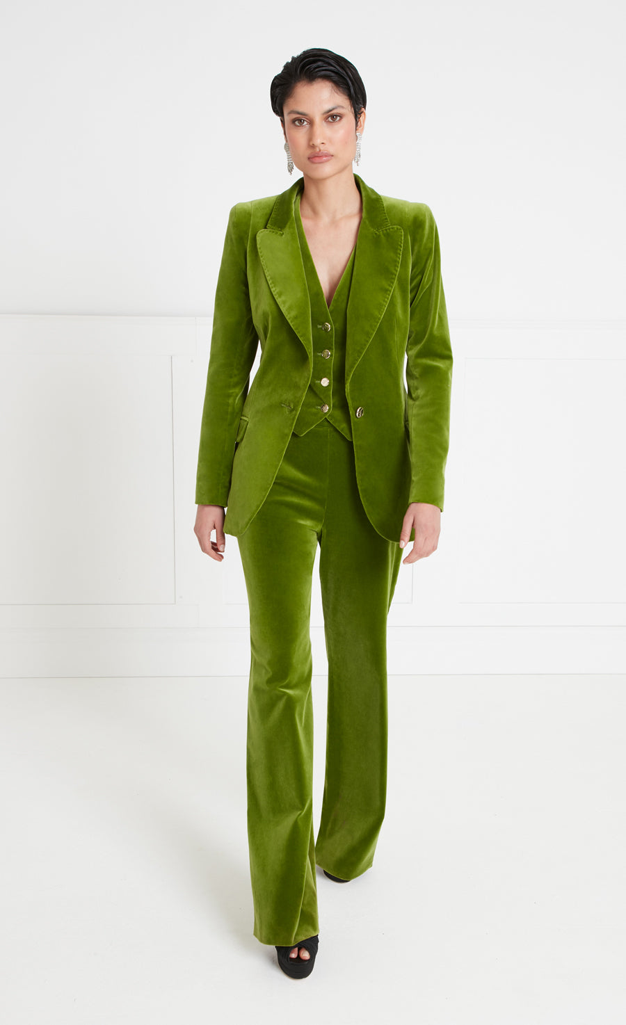 Clove Velvet Jacket - Chartreuse