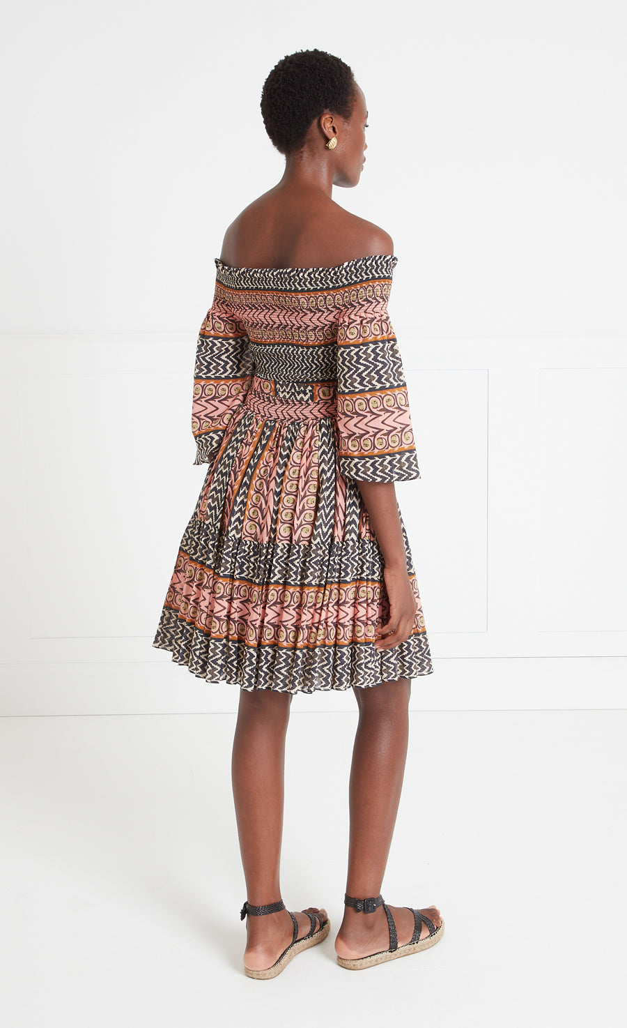 Gia Off Shoulder Mini Dress - Gosamer Pink