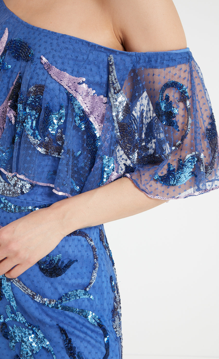 Novella Ruffle Dress - Dazzling Blue