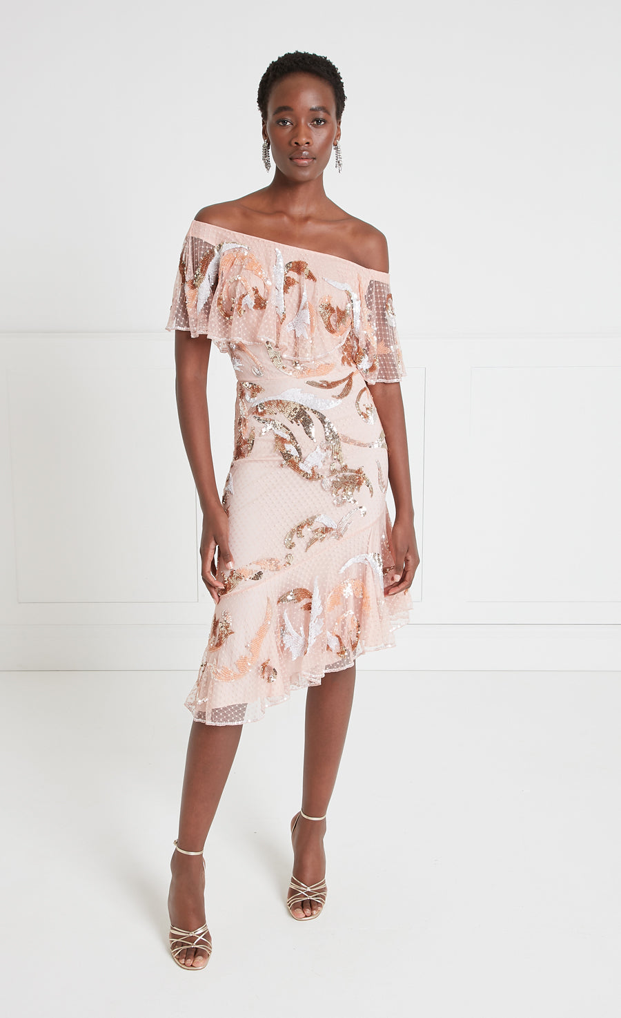 Novella Ruffle Dress - Rosewater
