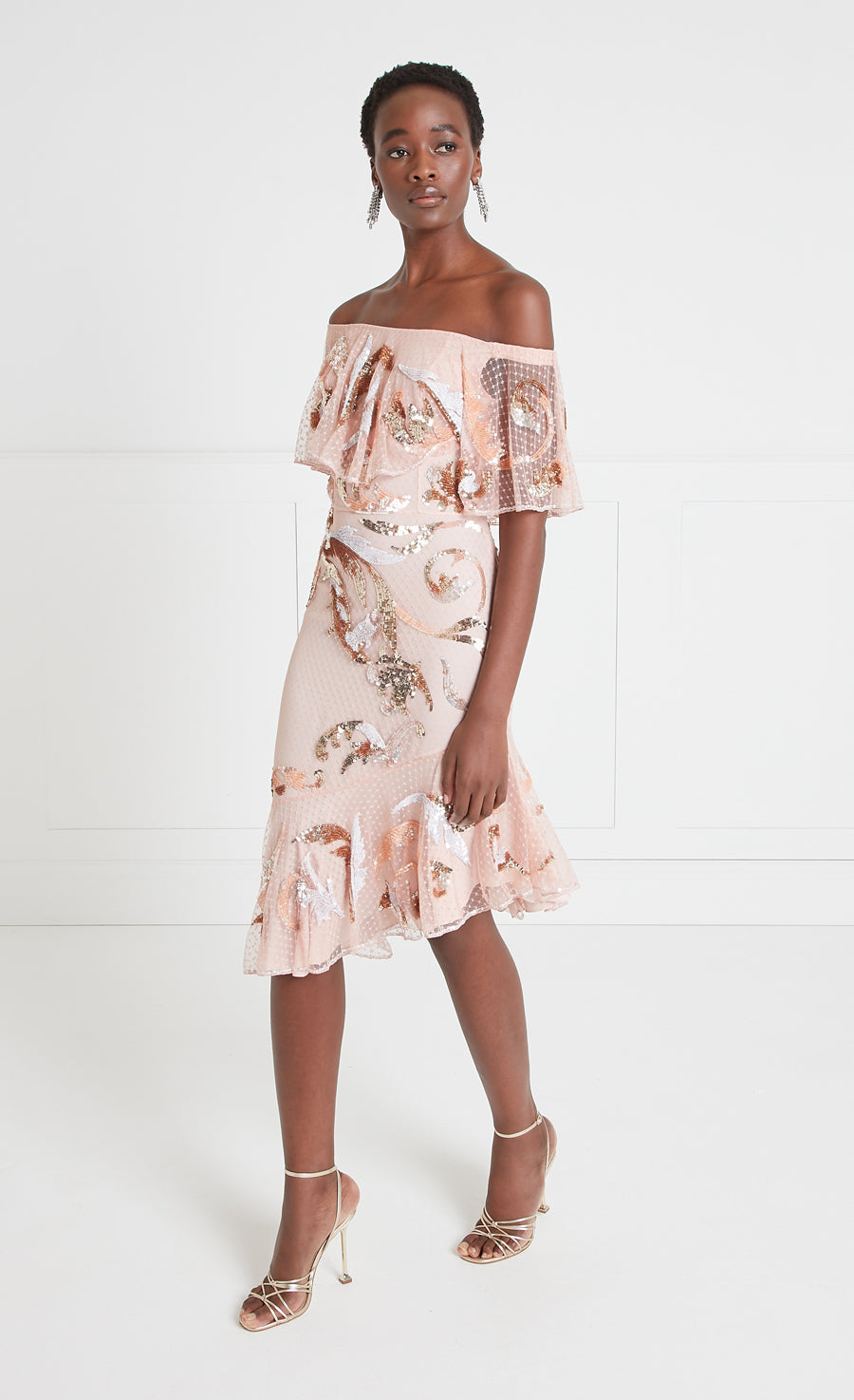 Novella Ruffle Dress - Rosewater