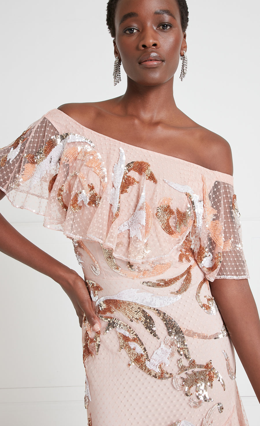 Novella Ruffle Dress - Rosewater