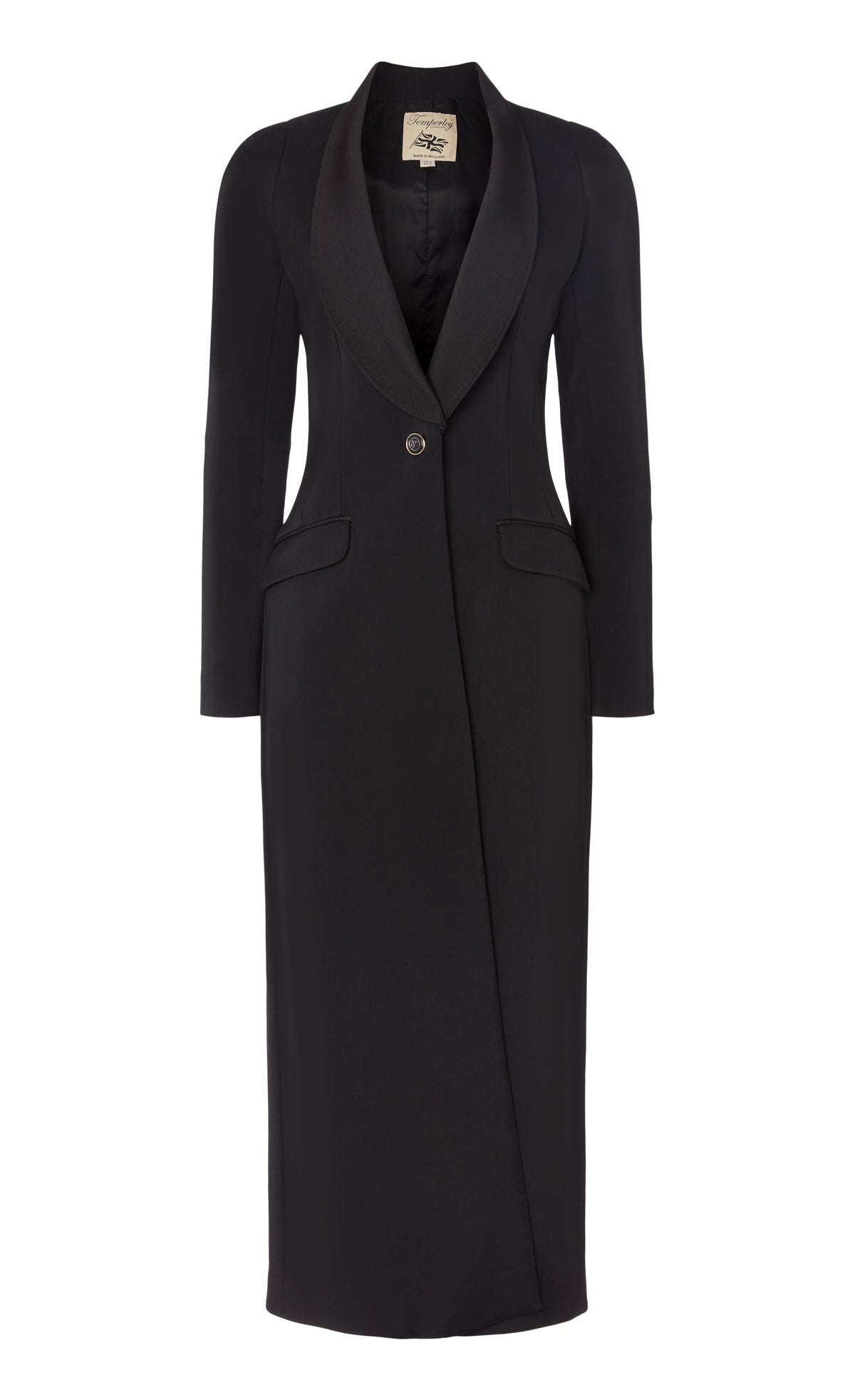 Enzo Long Coat - Black | Coats and Jackets | Temperley London 