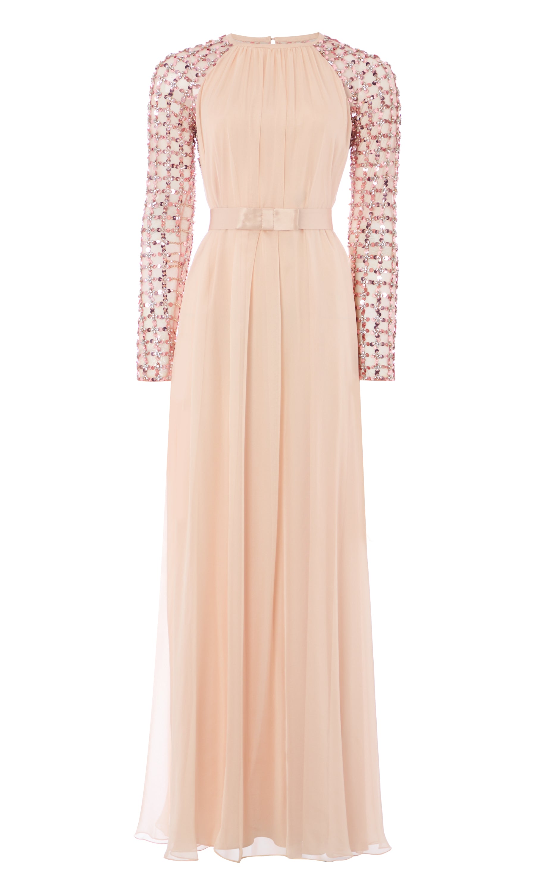 Temperley London - Angelli Lattice Long Dress - Rosewater