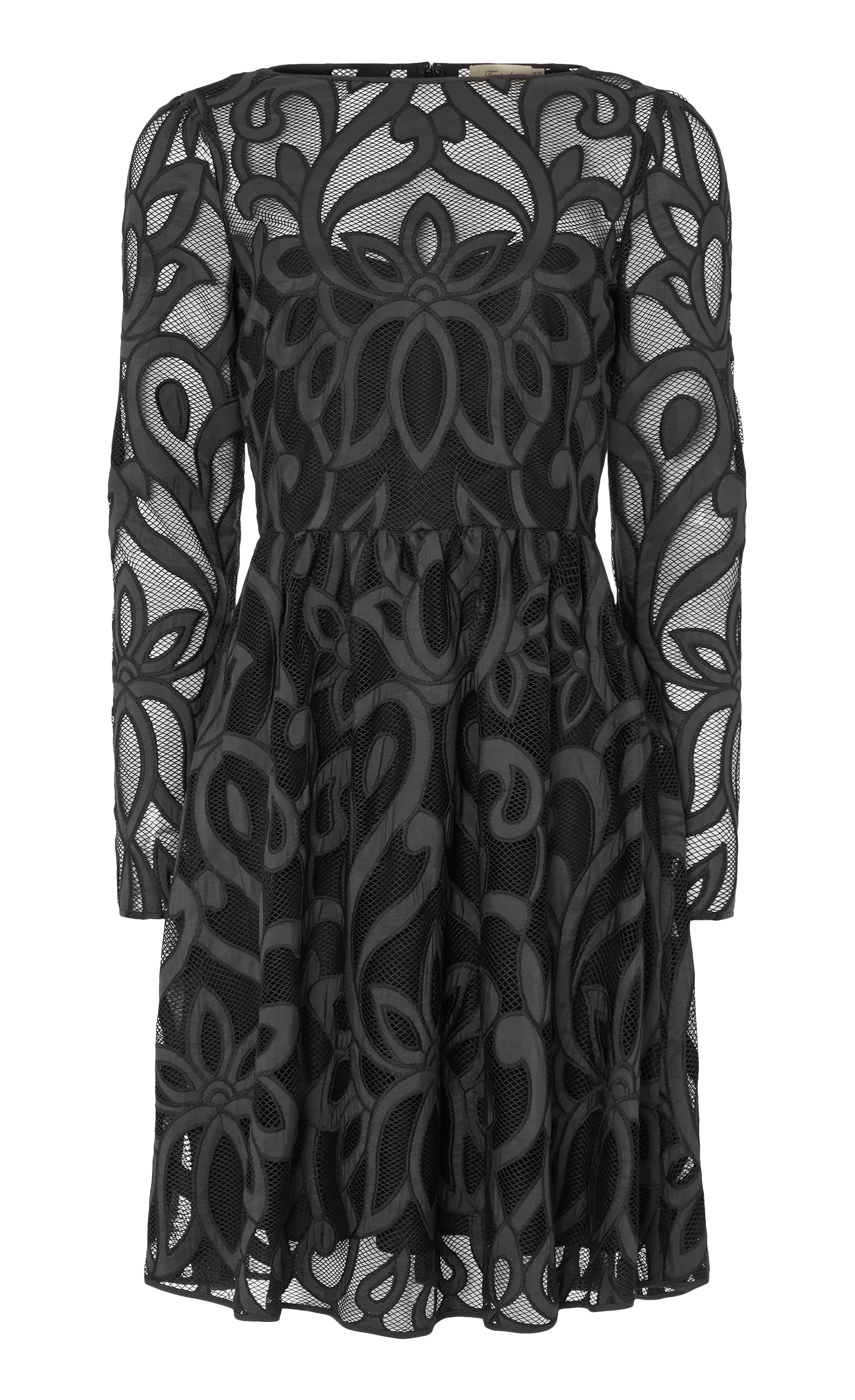 lipsy metallic burnout skater dress Temperley London - Louis Mini Dress - Black