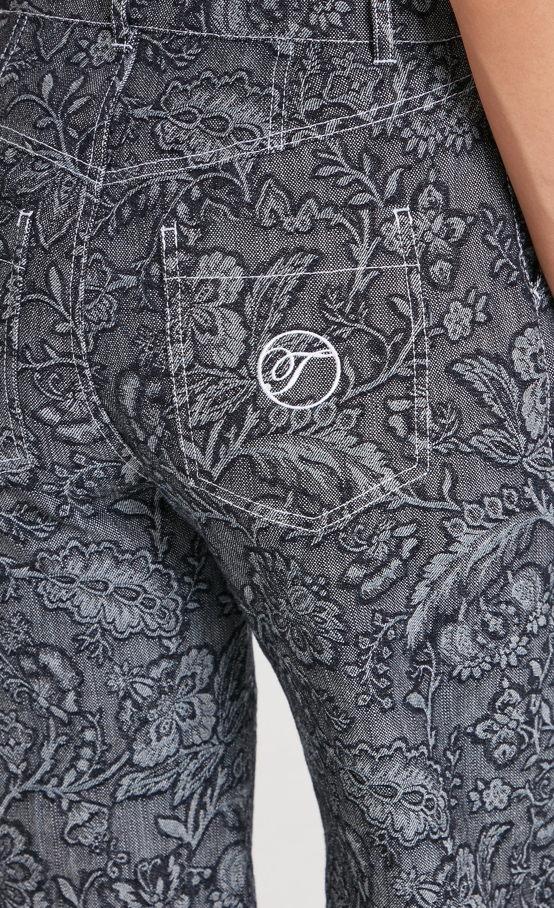 Francis Denim Wide Leg Trousers - Washed Black