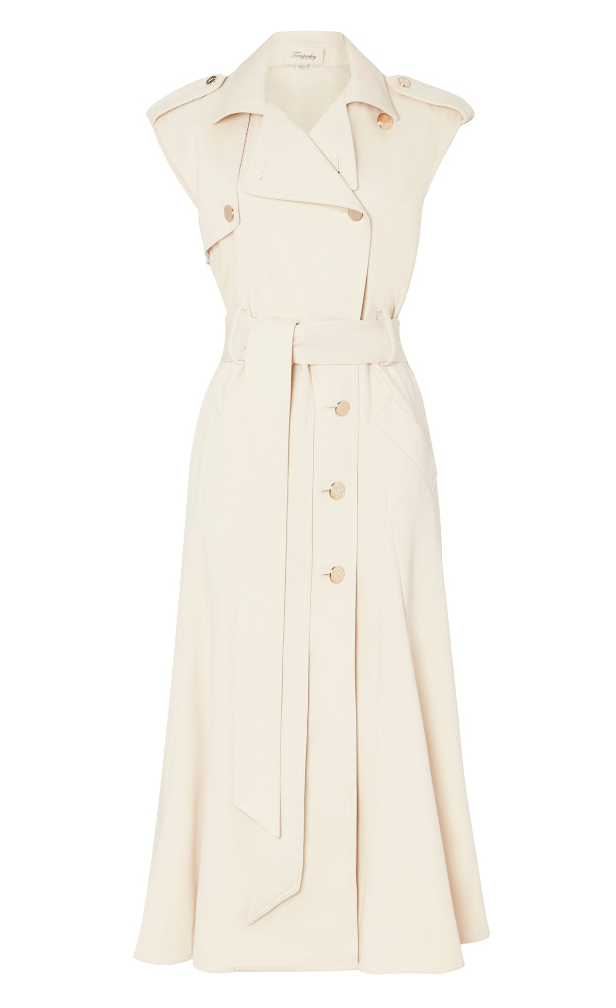 Javier Sleeveless Trench Coat - Sandy Cream