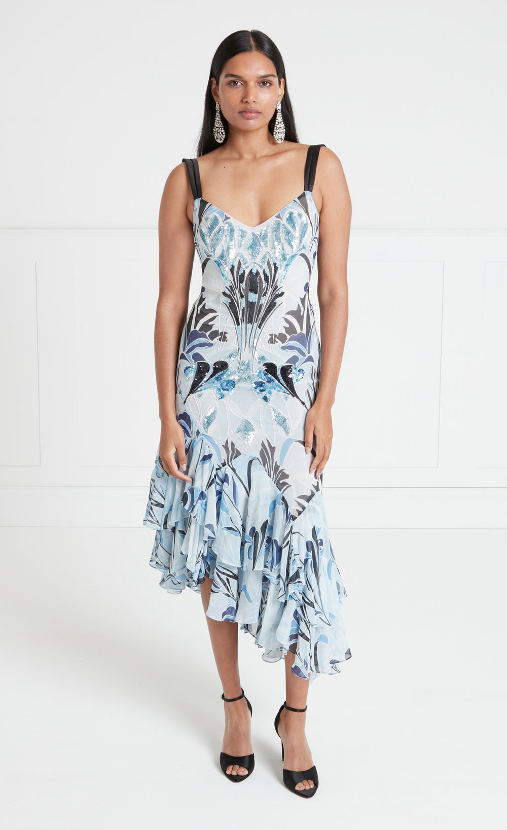 Alani Ruffle Dress - Blue