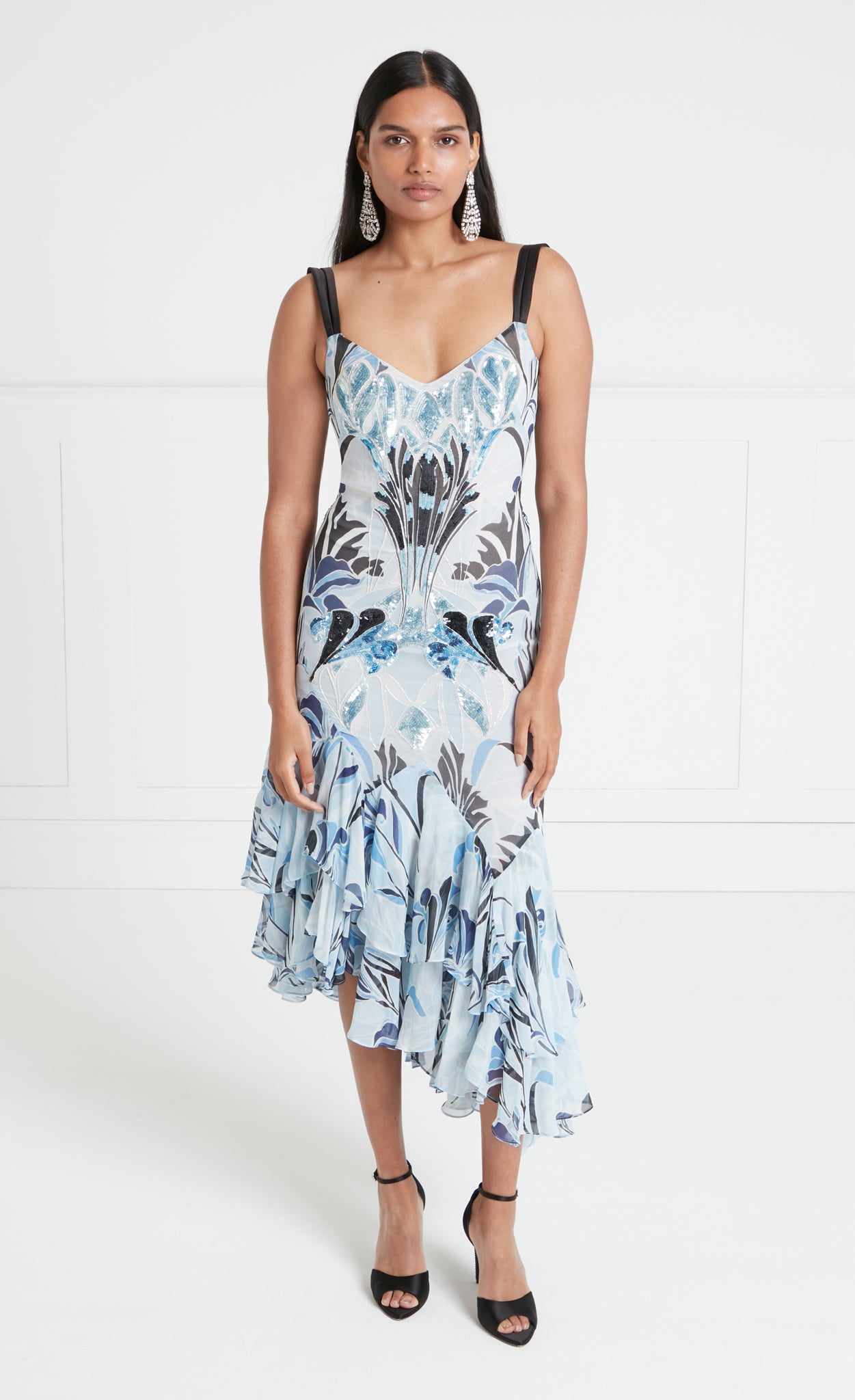 Alani Ruffle Dress - Blue