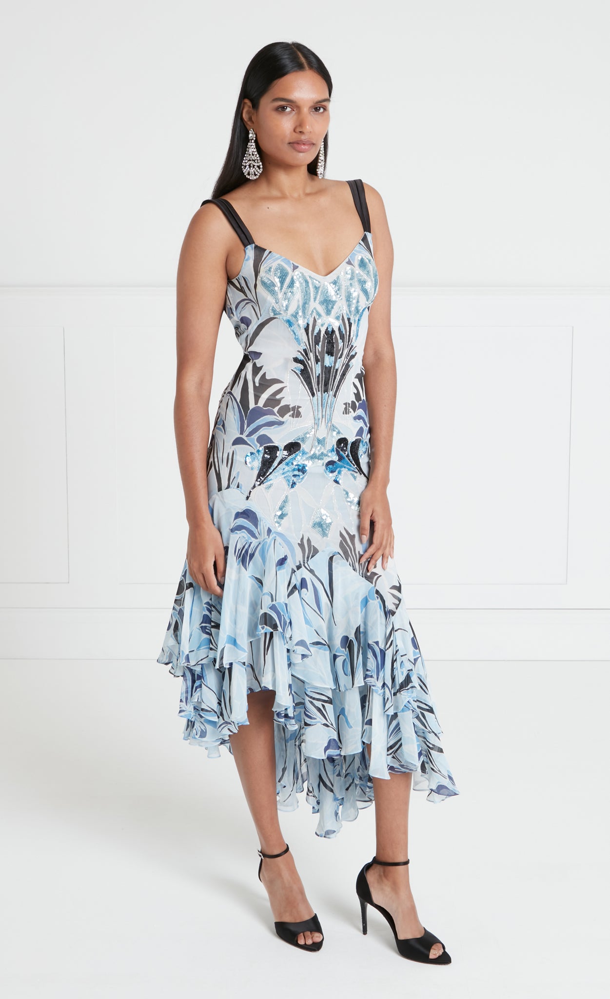 Alani Ruffle Dress - Blue