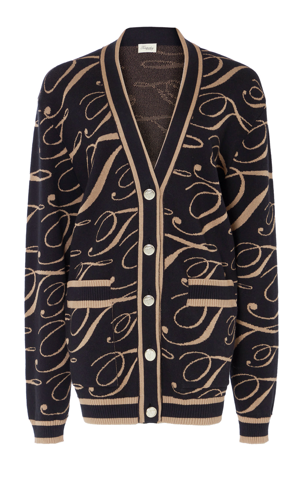T-Logo Mania Cardigan - Black/Camel