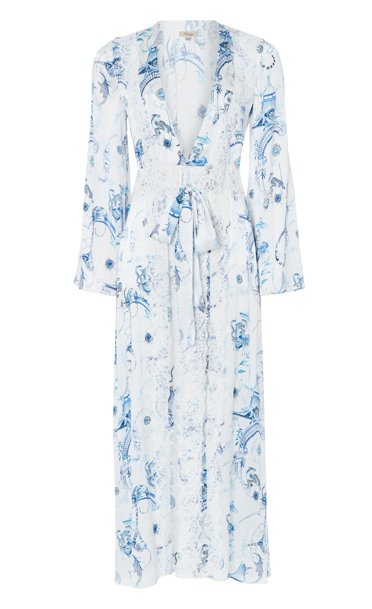 Aphrodite Robe - White/Blue-Euphoria