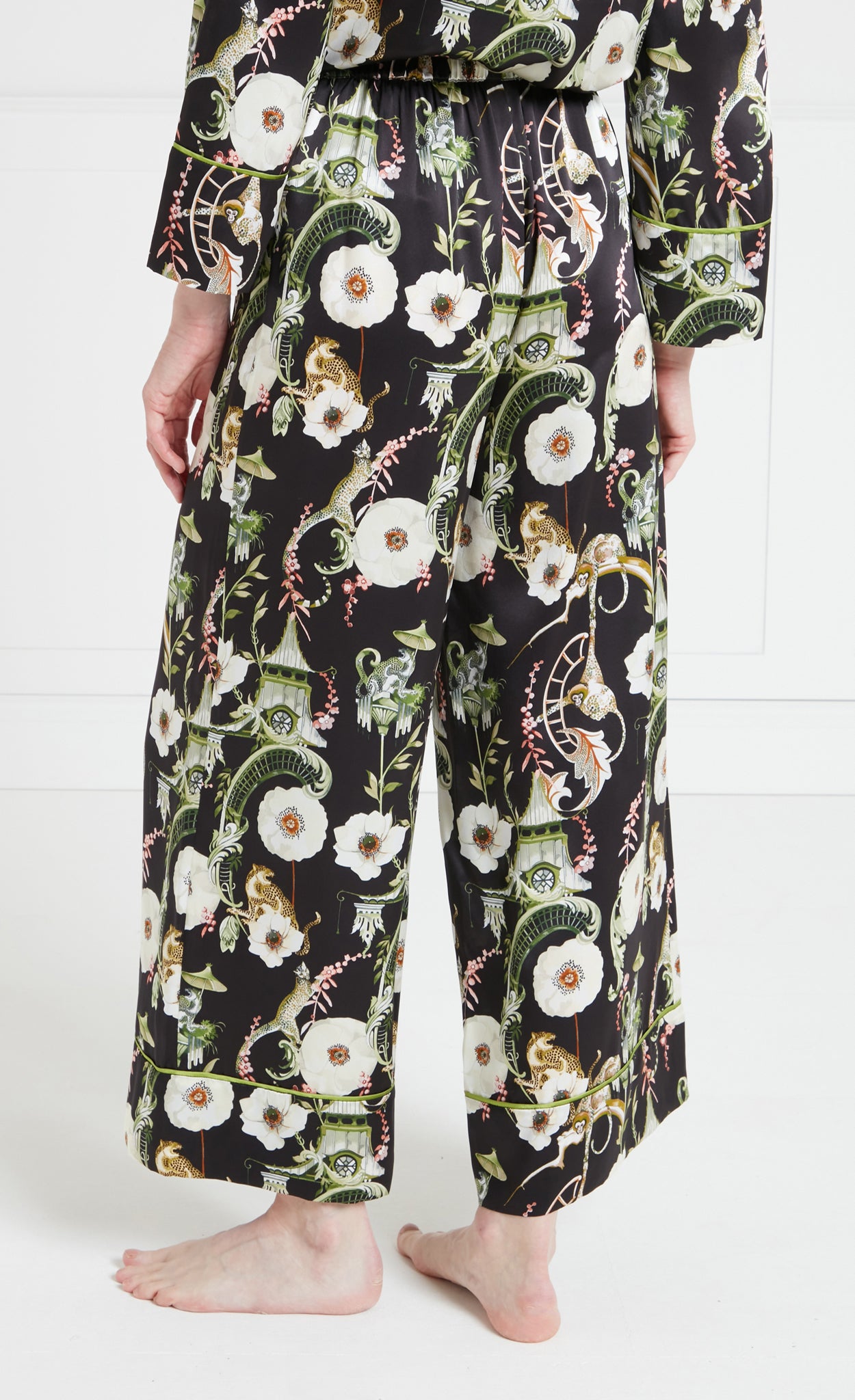 Aphrodite Long Pyjama Bottoms - Black/Dark Euphoria