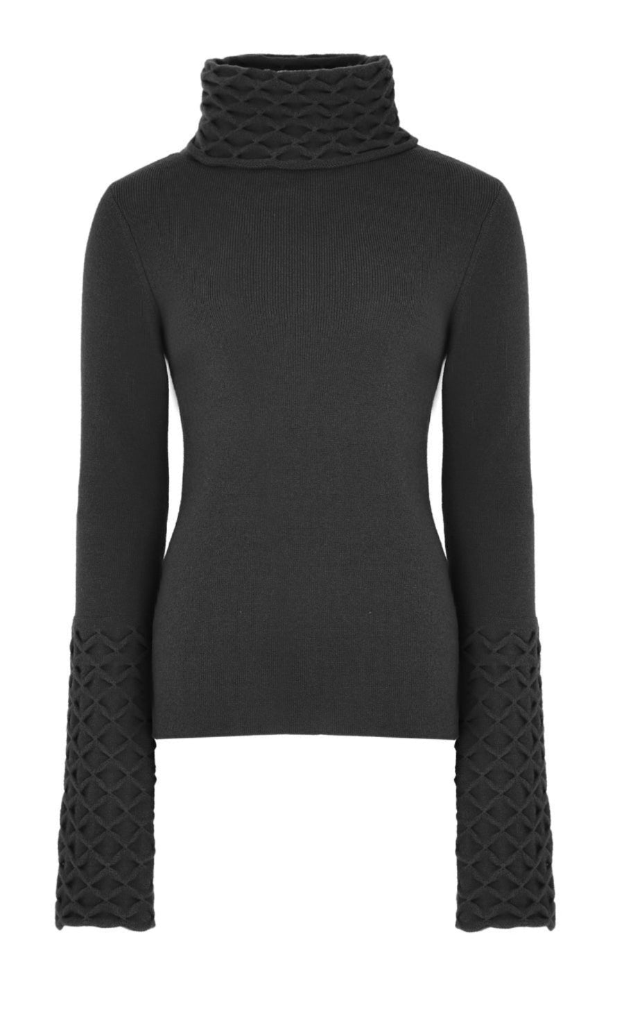 Honeycomb Knit Jumper - Black