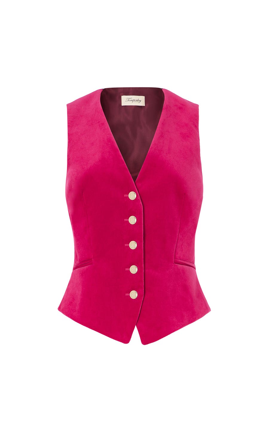 Clove Velvet Waistcoat Hot Pink Tailoring Temperley London