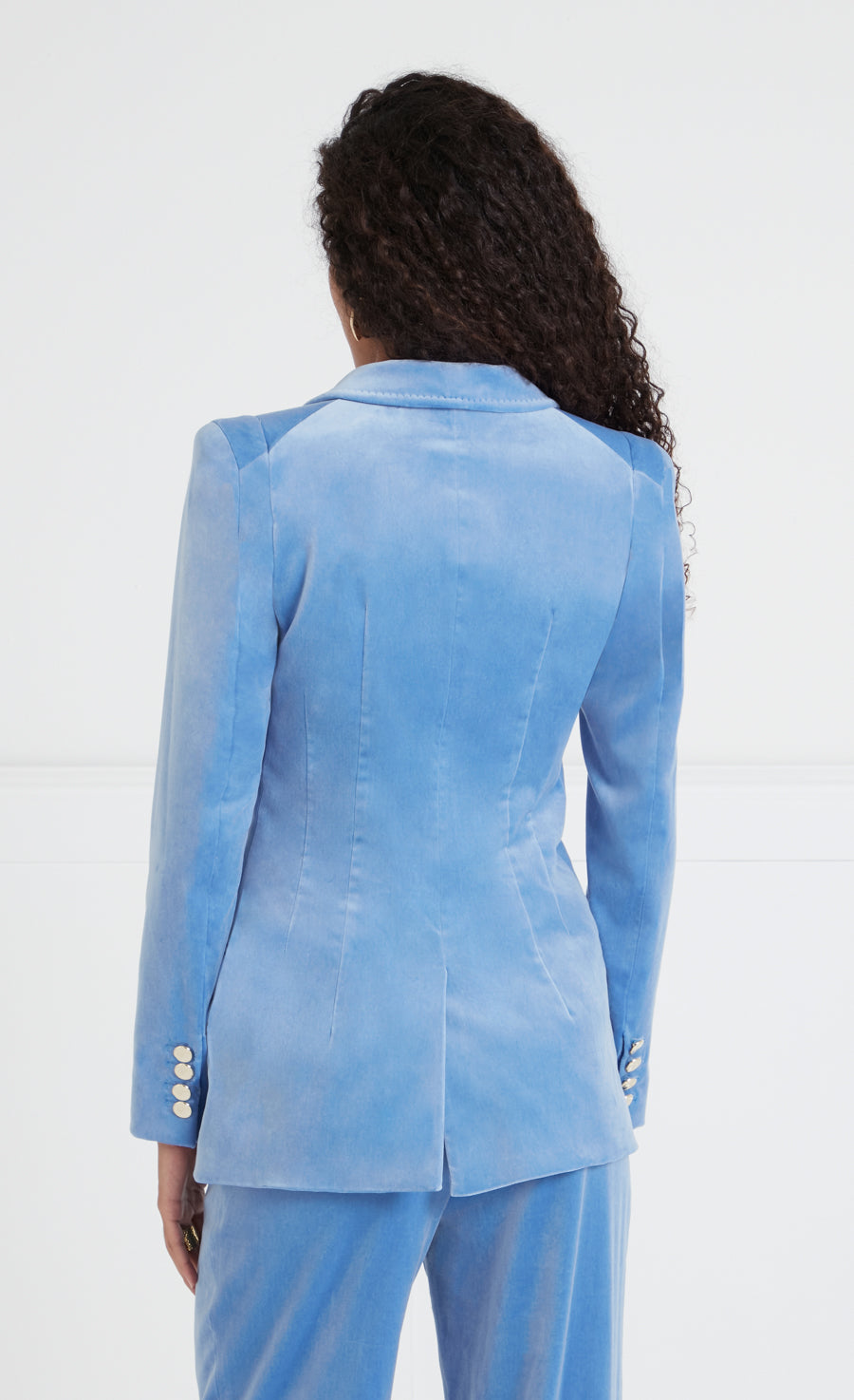 Clove Velvet Jacket - Cornflower