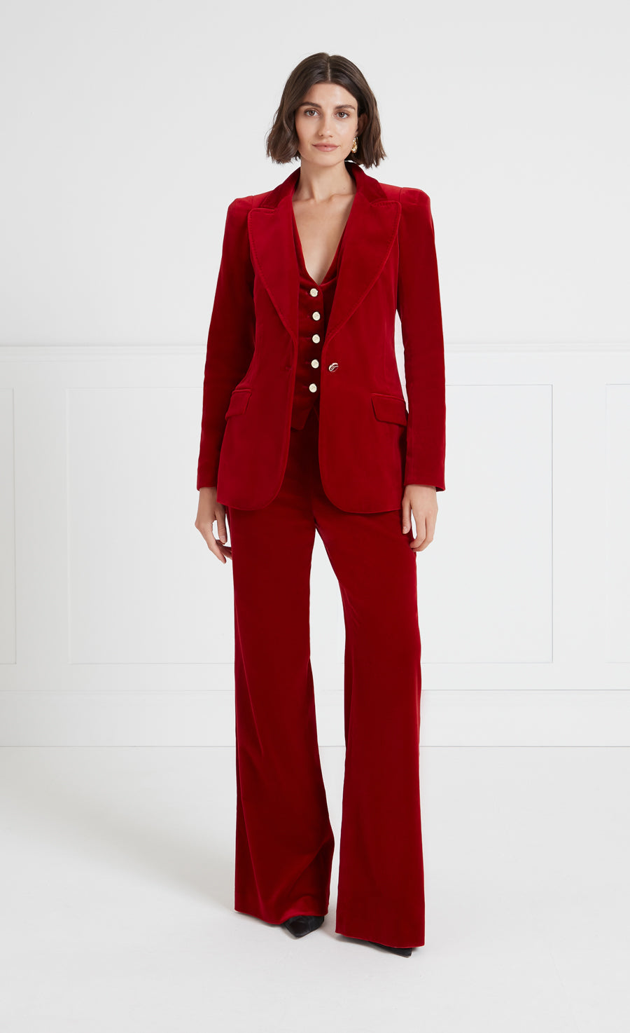 Clove Velvet Jacket - Scarlet