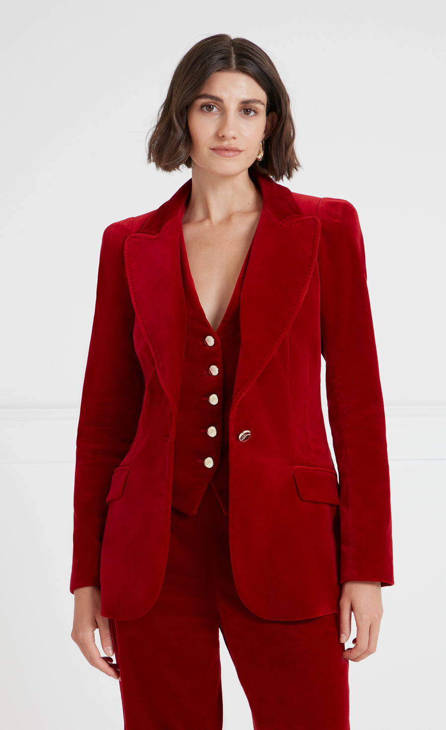 Clove Velvet Jacket - Scarlet