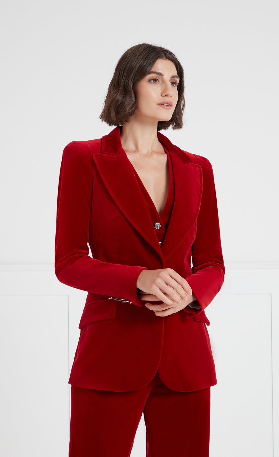 Clove Velvet Jacket - Scarlet