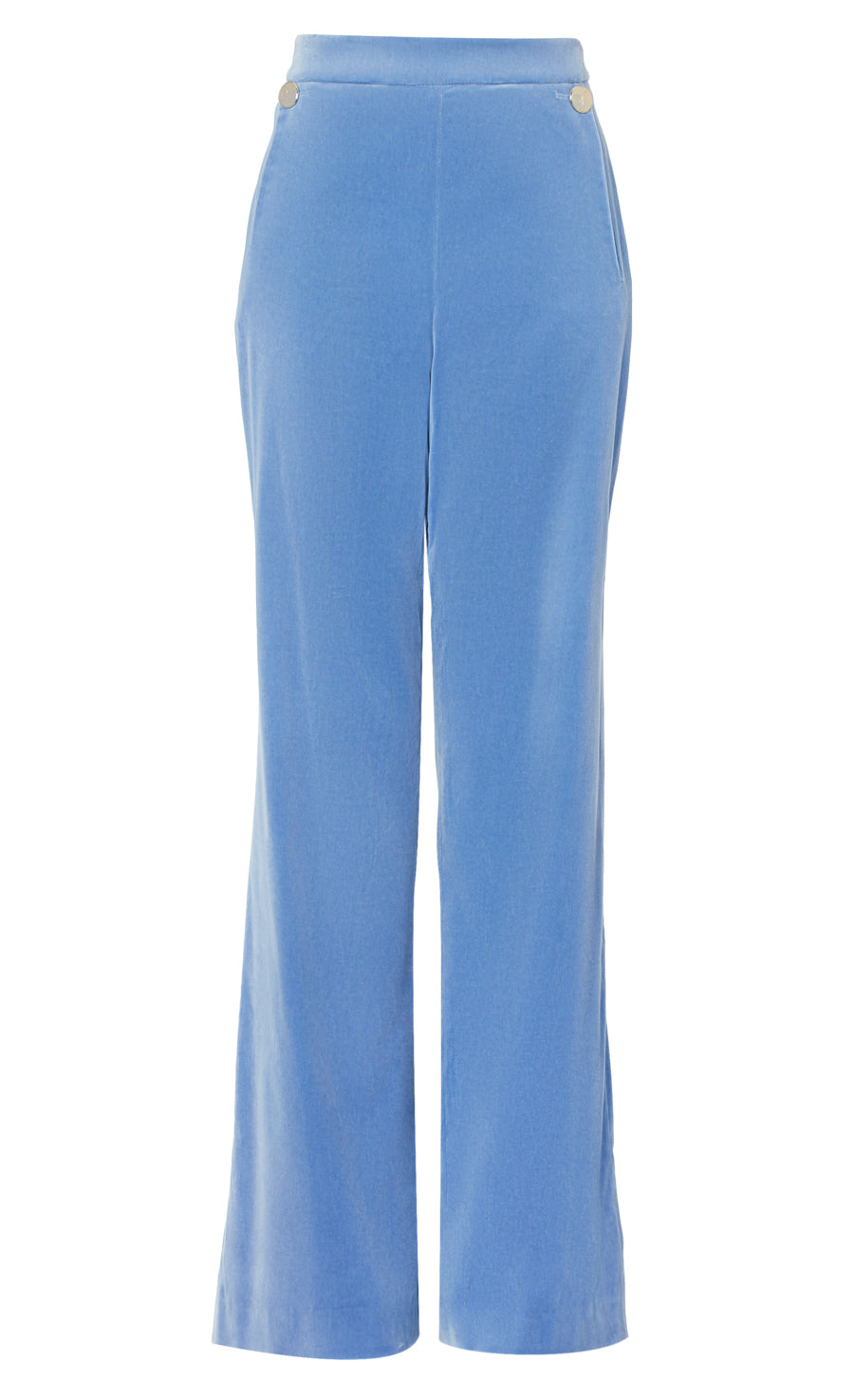 Clove Velvet Waisted Trousers - Cornflower