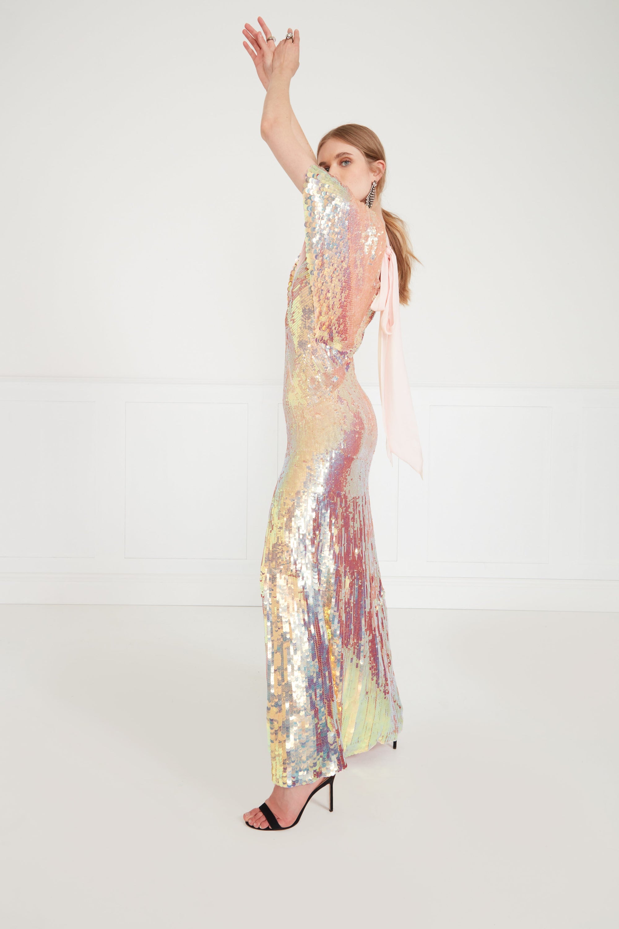 Bardot Dress - Iridescent Gold