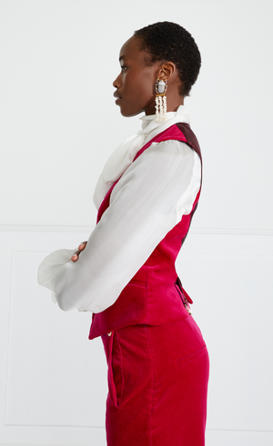 Clove Velvet Waistcoat - Ink