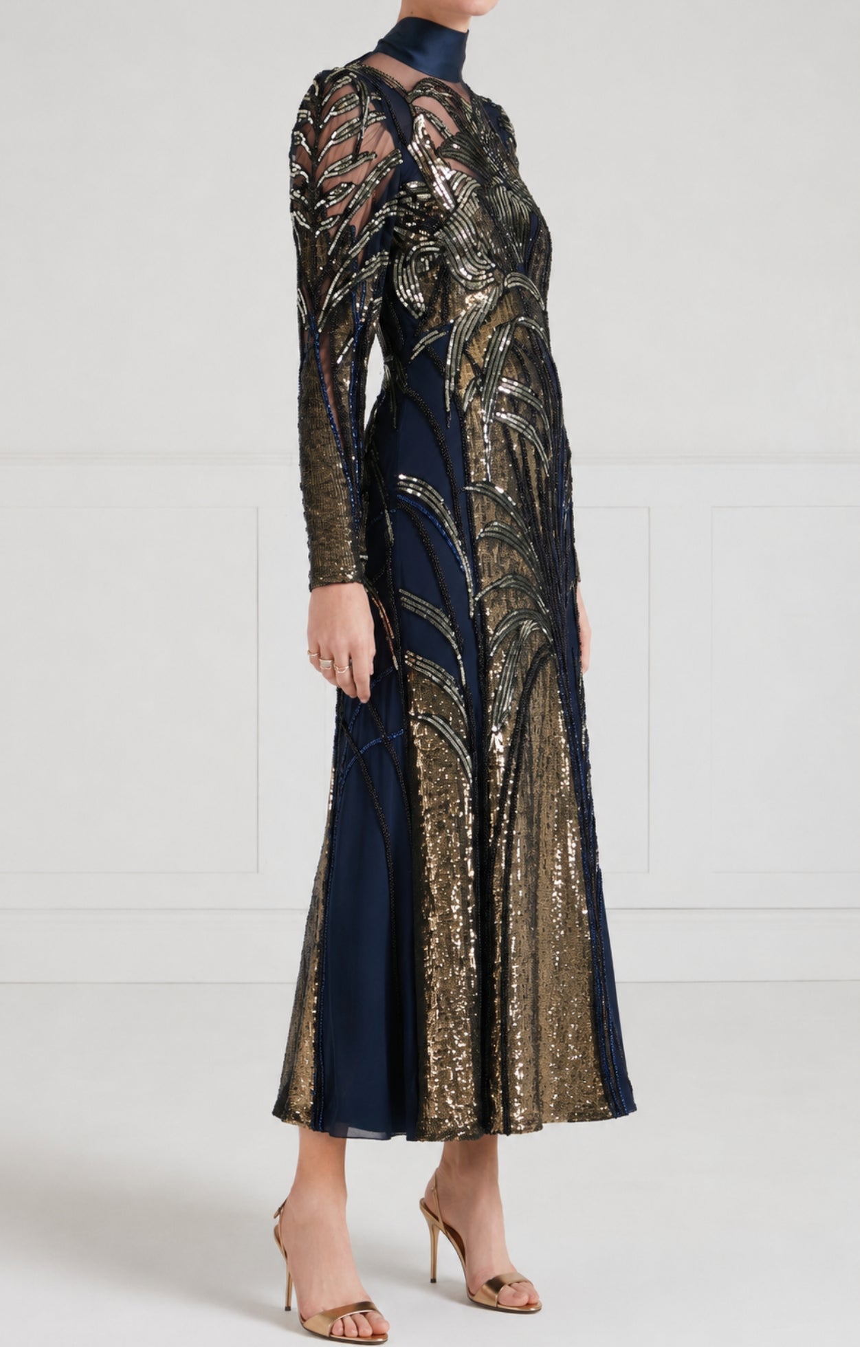 Mariana Sleeved Dress - Sapphire Blue