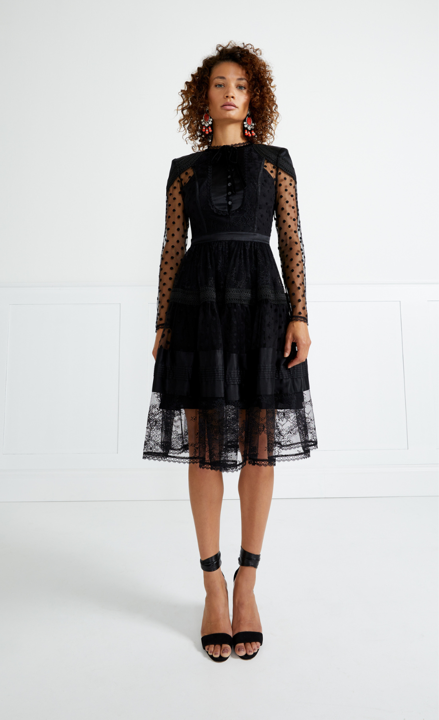 Marlow Sleeved Dress - Black