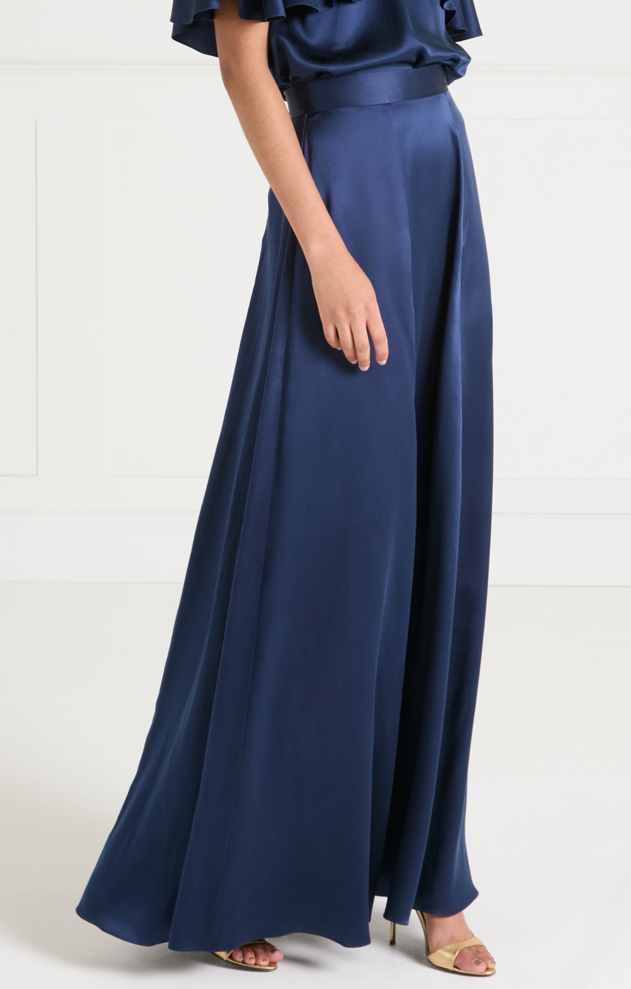 Amerie Satin Skirt - Sapphire Blue