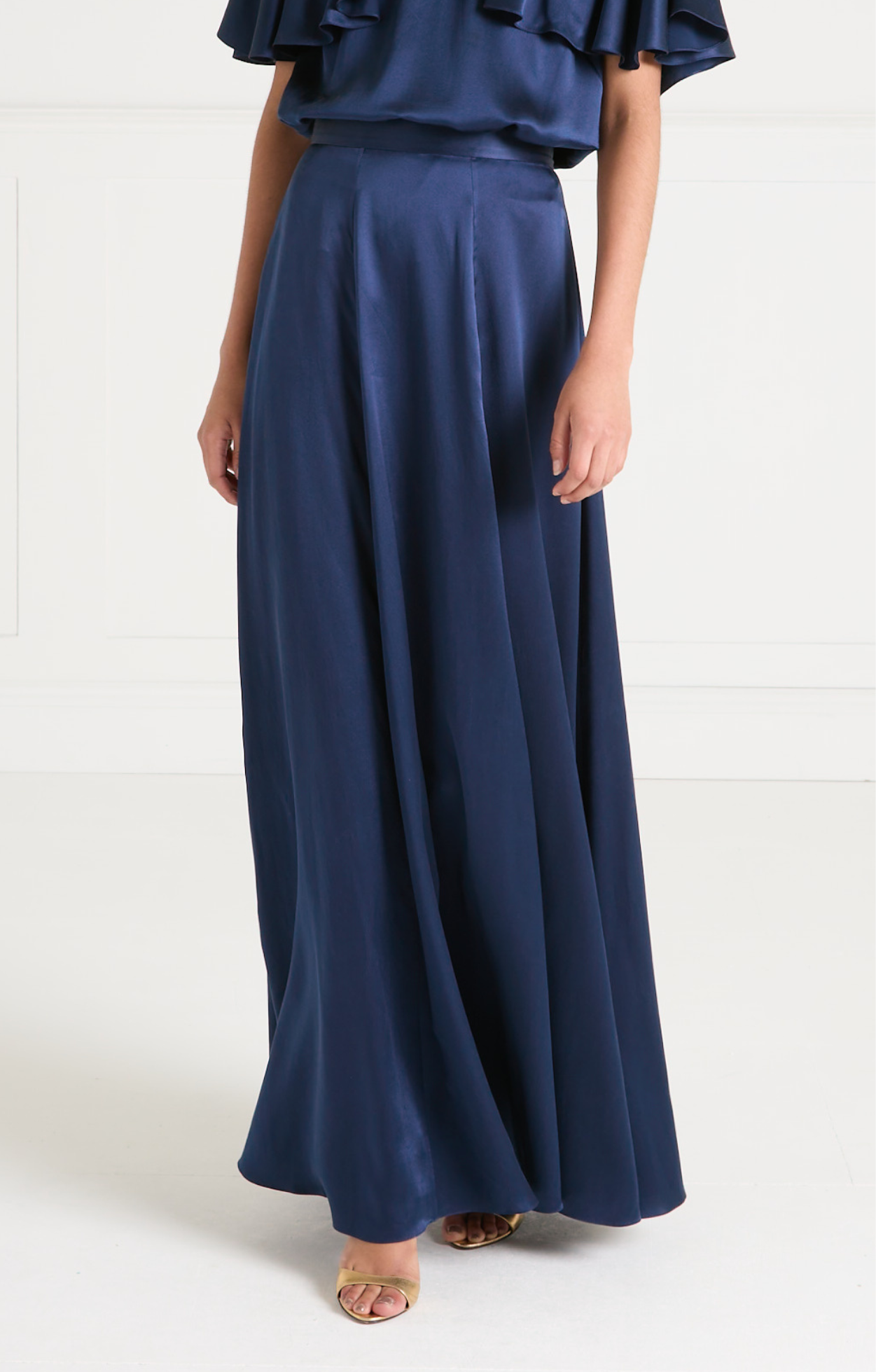 Amerie Satin Skirt - Sapphire Blue