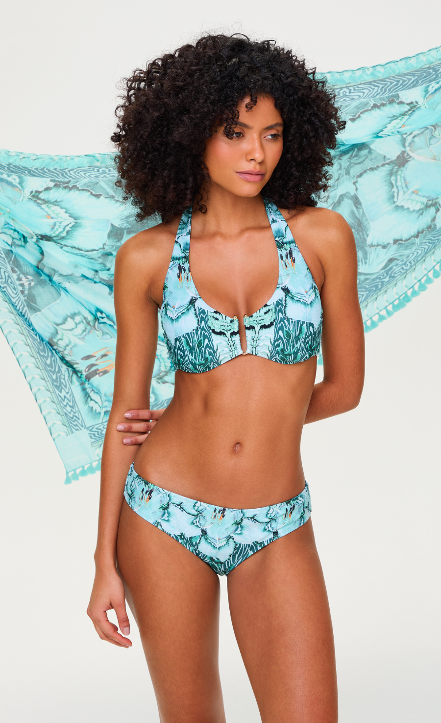 Liana U Bar Bikini Top - Blue Mix