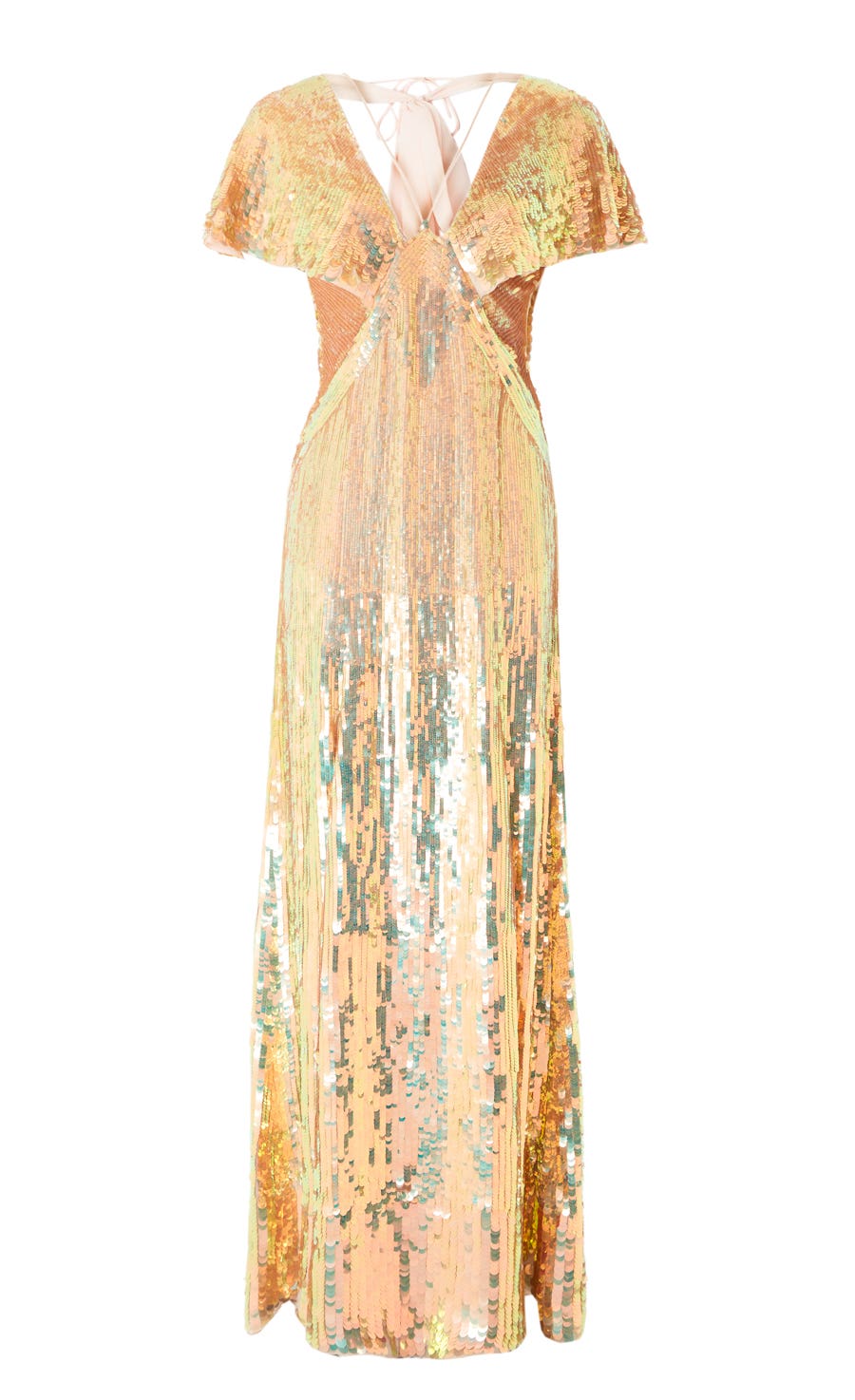 Bardot Dress Iridescent Gold