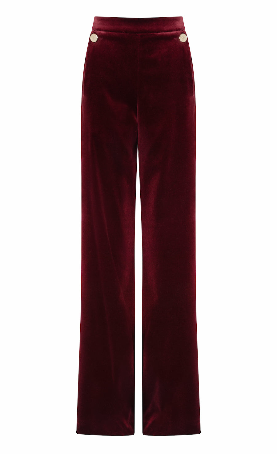 Clove Velvet Waisted Trousers - Fig