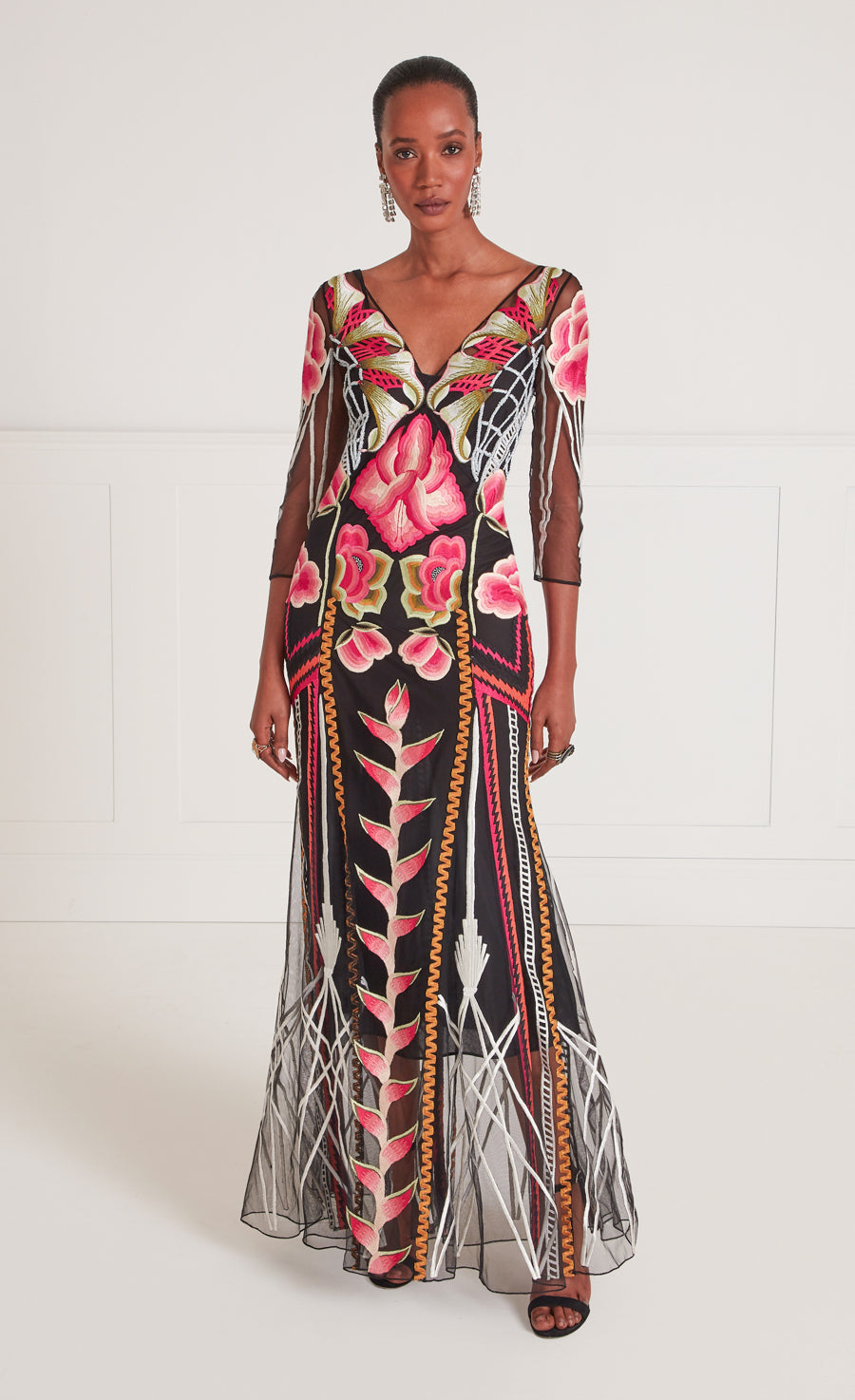 temperley evening dresses Temperley London - Romina V-Neck Dress - Black