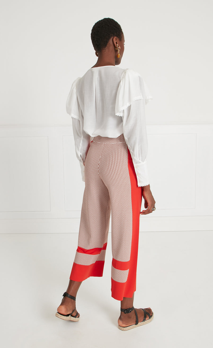 Orelie Knit Trouser - Red Mix