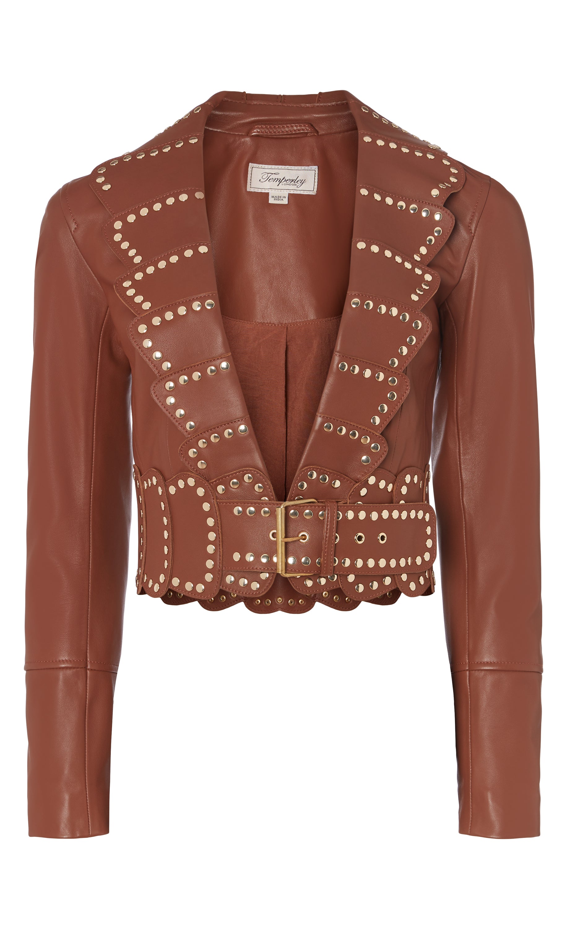 Texas Leather Studded Jacket - Tan