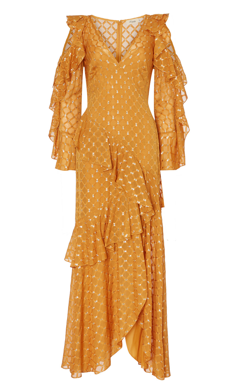 Angelico Ruffle Dress - Amber Gold