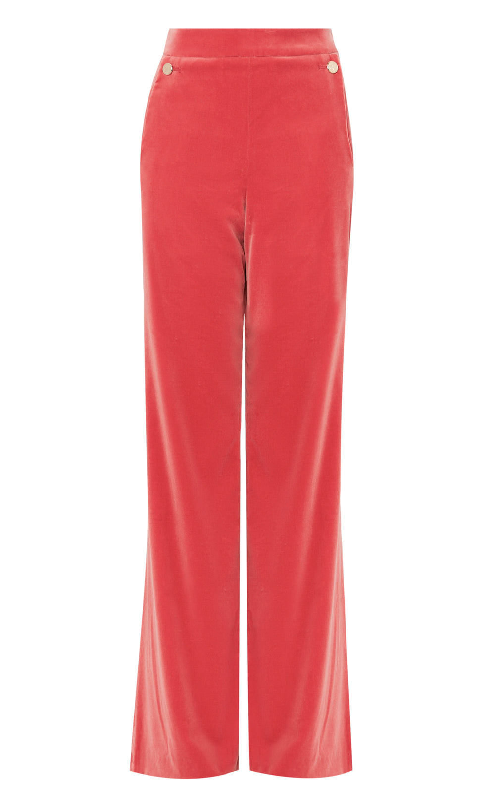 Clove Velvet Waisted Trousers - Coral